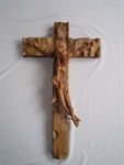 Dřevořezba kříže, materiál dub, bříza