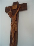 Dřevořezba kříže, materiál olše, dub